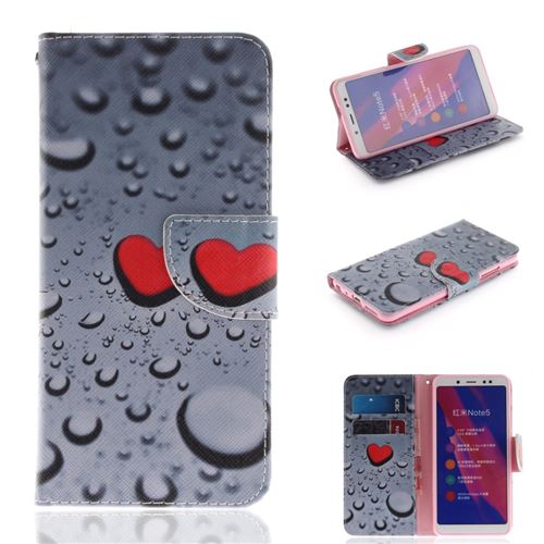 Etui en PU modèle cœurs rouges pour votre Xiaomi Redmi Note 5 Pro/Note 5