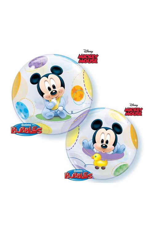 Ballon Bubble Disney Baby™ Mickey™ 56 Cm 22 Qualatex© - Multicolores - Diamètre: 22 / 56 cm