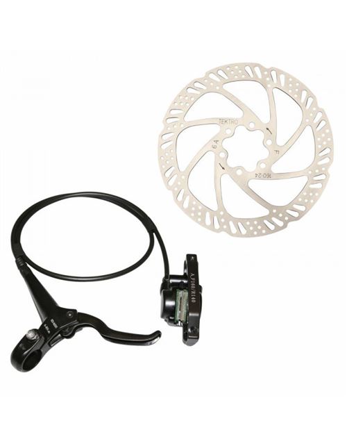 Frein a disque vtt hydraulique tektro auriga 2.85 avant post mount avec disque 160mm et adaptateur Noir