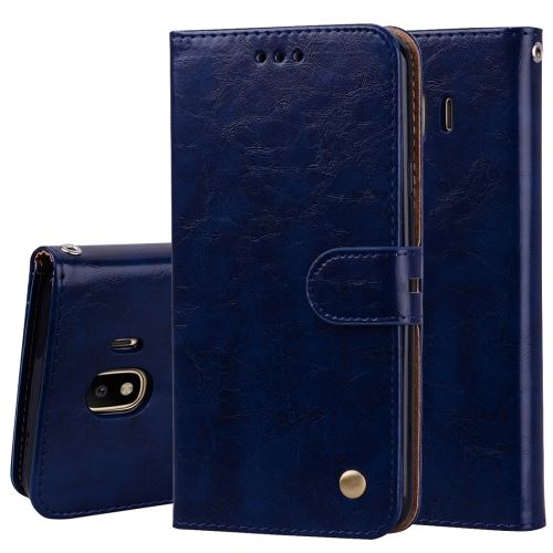 Galaxy J4 (eu Version) (2018) Housse Etui Cuir Pu Business Style Bleu Als89465