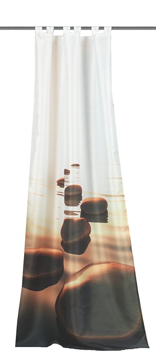 iovivo Rideau Lincoln à imprimé numérique 245 x 120 cm Motif original marron