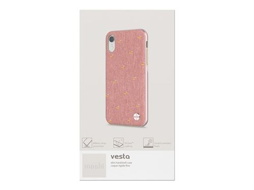 Moshi Vesta - Coque de protection pour téléphone portable - tissu - rose macaron - pour Apple iPhone XR