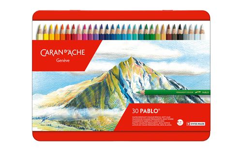 Bo&icirc;te M&eacute;tal 30 Crayons De Couleurs Artistes Pablo&reg; - Caran D'ache