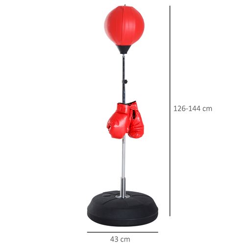 Punching Ball Enfants sur Pied Réglable en Hauteur 95-126 cm Sac