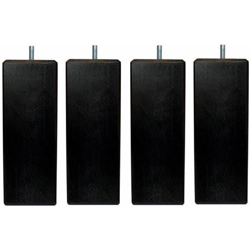 Jeu De Pieds Carres L 6 Cm X L 6 Cm H 17 Cm - Noir - Lot De 4