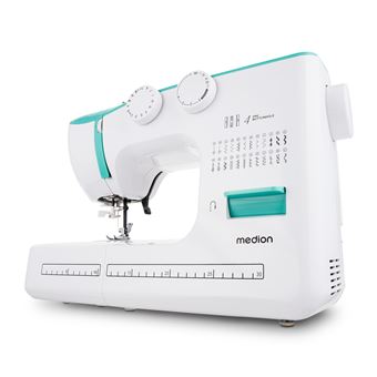 Machine à Coudre - MEDION MD10689 - 62W - 24 Points + Points Doubles - 700 tr/min - LED - Turquoise - 1