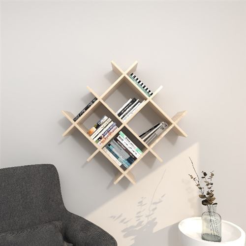 HOMEMANIA Étagère Farley - Sonoma - 75 x 27 x 75 cm -