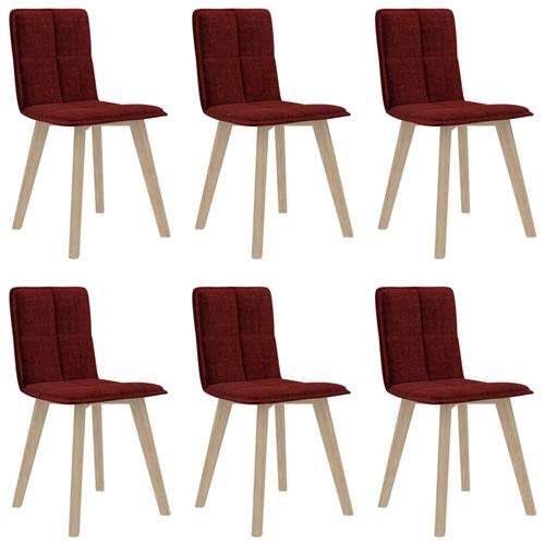 vidaXL Chaises de salle à manger 6 pcs Rouge bordeaux