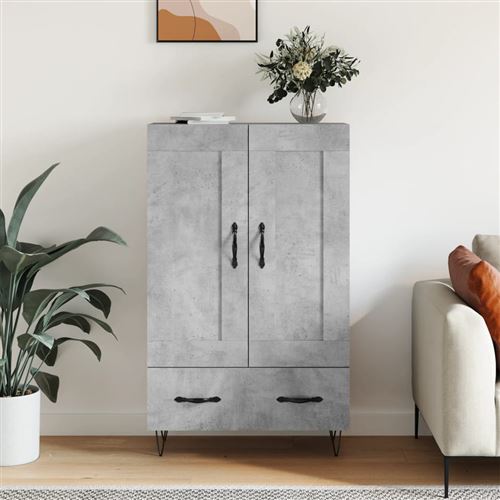 vidaXL - Buffet haut - Gris béton - 69,5x31x115 cm - Image 3