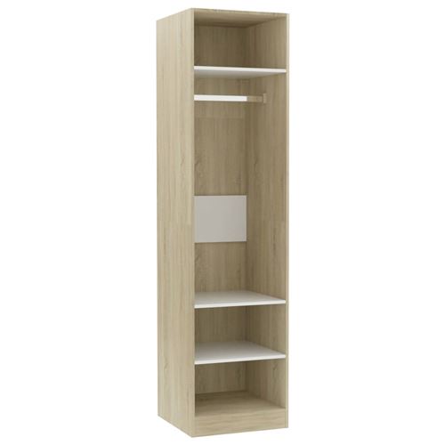 vidaXL Garde-robe Blanc et chêne sonoma 50 x 50 x 200 cm Aggloméré
