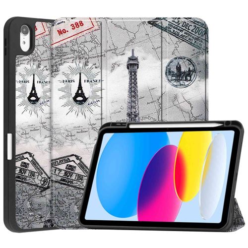 Etui en PU antichoc, fonction d'éveil/veille automatique avec support et porte-stylo pour votre iPad 10.9 (2022) - la tour