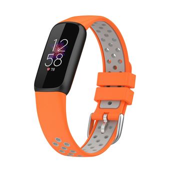Strap-it Bracelet sport - compatible pour Fitbit Luxe (orange/gris) - 1