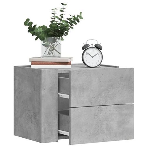 VIDAXL - Table de chevet murale - Lot de 2 - Gris béton - 45x30x35 cm - Image 3