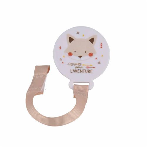  Attache Sucette Universelle Renard Blanc & Beige