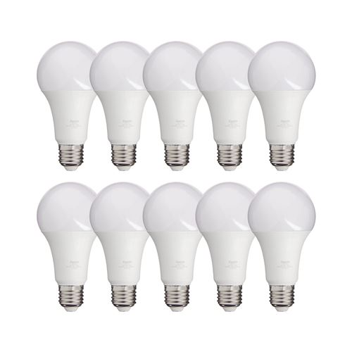 Lot de 10 Ampoules LED A60, culot B22, 14,2W cons. (100W eq.), lumière blanc chaud