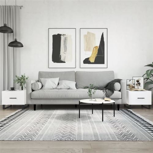 vidaXL - Table basse - Lot de 2 - 50x50x40 cm - Blanc - Image 2
