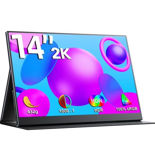 UPERFECT Écran portable quad HD 2K QHD 2160 x 1440 de 14 pouces, rapport de contraste 1500:1, 100 % sRGB