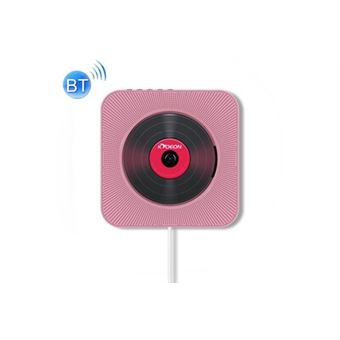 Lecteur dvd portable cd bluetooth 4. 2 + edr à montage mural avec télécommande, support fm (rose) - 1