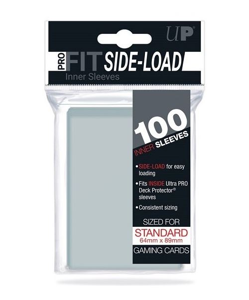 Lot de 100 sleeves protections souple standard pro fit side-load transparentes pour carte