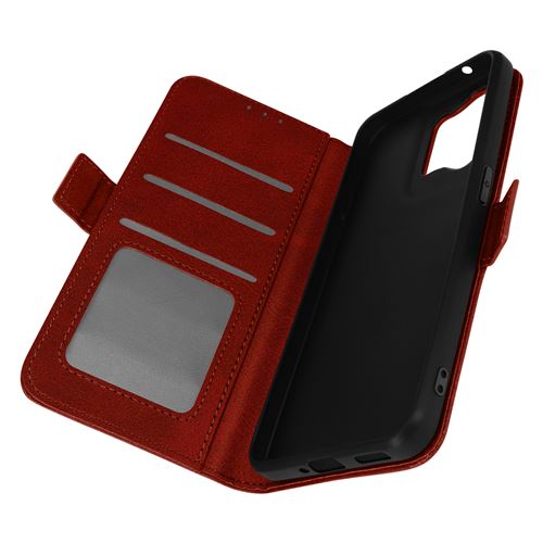Étui pour Oppo Reno 8 5G Portefeuille Support Vidéo Double Languette Magnétique Avizar Rouge