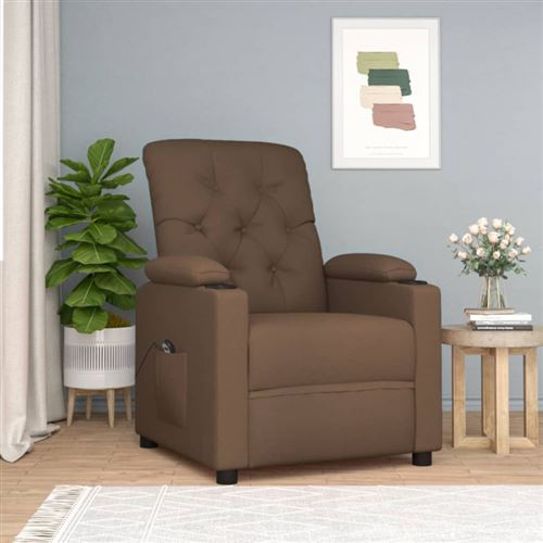 Non Communiqué Marron Fauteuil Inclinable Électrique Tissu