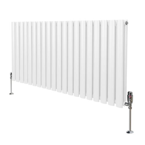Monstershop Oval Column Radiator & Valves - 600mm x 1200mm – White