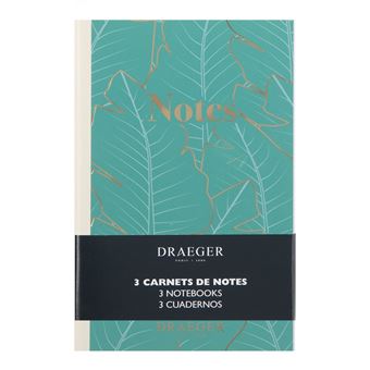 Lot De 3 Carnets A6 Lignés - Vert, Ivoire, Rose - Draeger Paris