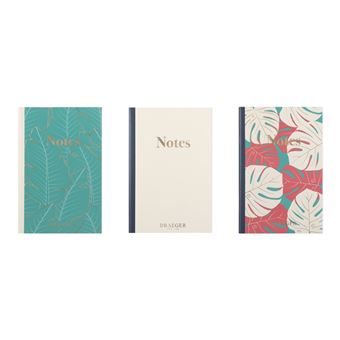 Lot De 3 Carnets A6 Lignés - Vert, Ivoire, Rose - Draeger Paris