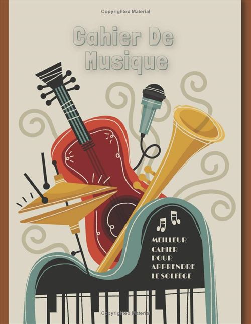 Cahier De Musique A4 Pour Enfants – Carnet De Partitions Piano, 12 Portées Par Page, 120 Pages, Notes Musicales Et Solfège