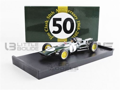 Voiture Miniature de Collection BRUMM 1-43 - LOTUS 25 - Winner GP Belgique 1963 - Green / Yellow - R331CH
