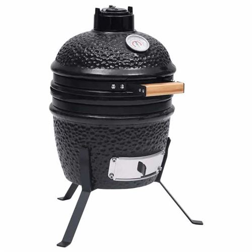 Non Communiqué Noir Vidaxl Barbecue À Fumoir Kamado 2-En-1 Céramique 56 Cm