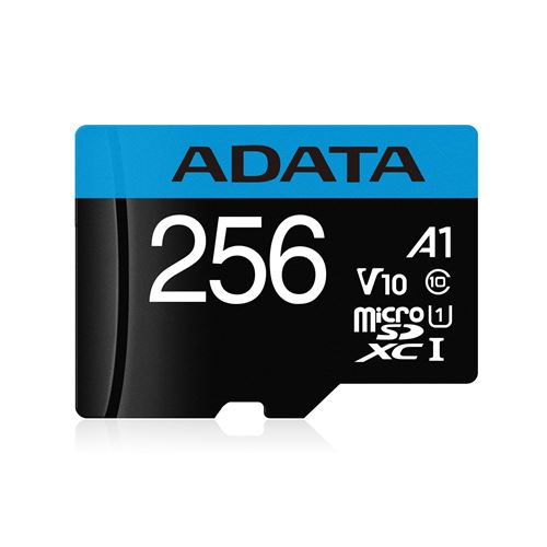 ADATA Premier - Carte mémoire flash (adaptateur microSDXC vers SD inclus(e)) - 256 Go - Video Class V10 / UHS-I U1 / Class10 - microSDXC UHS-I