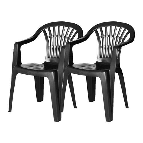 Lot 2 chaise de jardin empilable en résine - Longueur 57 x Profondeur 57 x Hauteur 80 cm