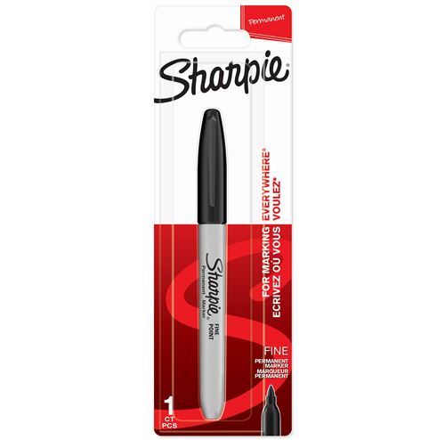 Non Communiqué Noir Sharpie - 1 Marqueur Permanent - Pointe Fine - Sous Blister