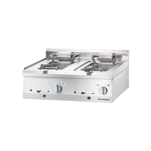  Friteuse &Eacute;lectrique &agrave; Poser 2x 10 L 18 Kw - Stalgast - - Acier inoxydable 800x700x250mm 