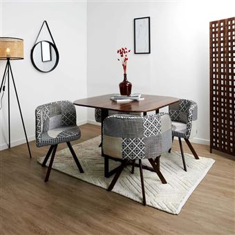 4 chaises ensemble Table à manger solide et élégante avec cuisine salon  maison (gris bleuâtre)-JIY - Cdiscount Maison