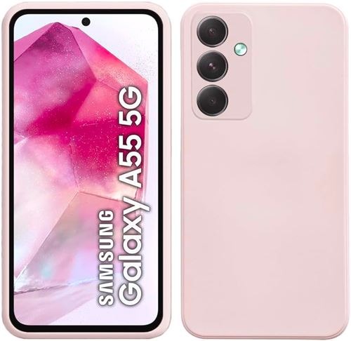 Coque Pour Samsung Galaxy A55 5G Silicone Rose Little Boutik©