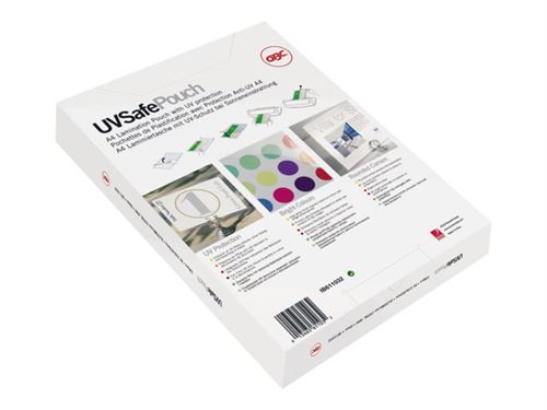 GBC UV Safe Laminating Pouch - 150 micromètres - pack de 100 - brillant - A4 (210 x 297 mm) pochettes plastifiées