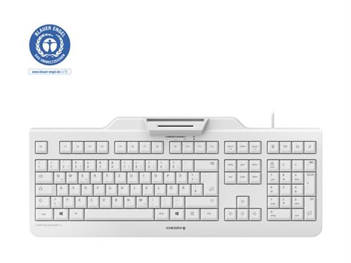 CHERRY SECURE BOARD 1.0 - Toetsenbord - met NFC - USB - VS met Euro-symbool - toetsschakelaar: CHERRY LPK - wit/grijs