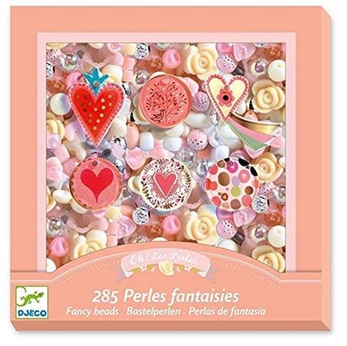 Kit bijoux Djeco - Perles fantaisies - Coeurs - 286 pcs