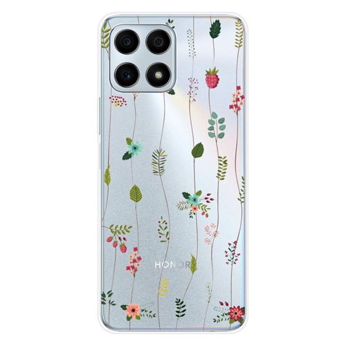 Coque en silicone imprimée compatible Huawei Honor X8A Montée de fleurs