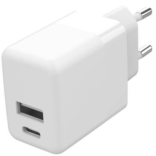 Wall Charger - Chargeur - Connexion USB-C et USB - Power Delivery - 20 Watt - Blanc Accezz