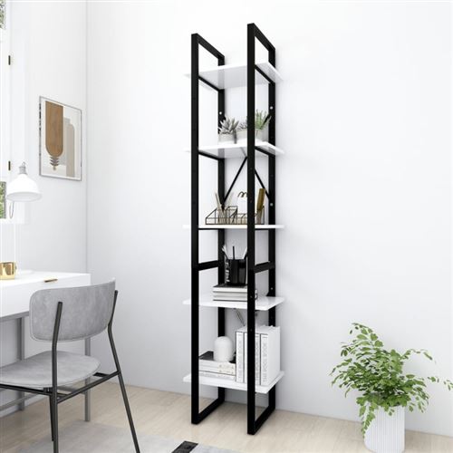 vidaXL Bibliothèque à 5 niveaux Blanc 40x30x175 cm Aggloméré