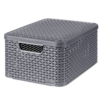 Curver Boîte de rangement avec couvercle Style M 18L Argenté métallisé - 1
