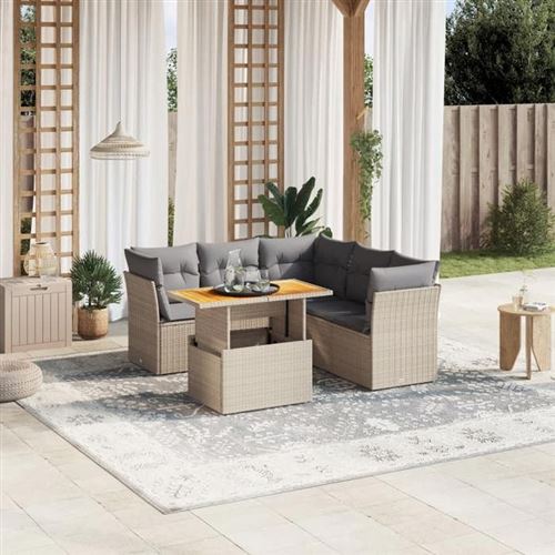 Vidaxl Beige Salon De Jardin - 5 Pièces - Image 3
