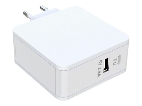 CoreParts - Adaptateur secteur - 90 Watt - 4.5 A - PD - 2 connecteurs de sortie (USB, USB-C) - blanc - pour MacBook (Early 2015, Early 2016, Mid 2017); MacBook Air with Retina display (Early 2020, Late 2018, Mid 2019); MacBook Pro (Late 2016, Late 2019, M