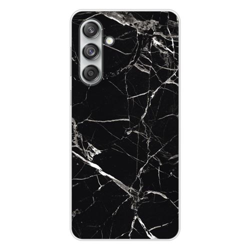 Coque en silicone imprimée compatible Samsung Galaxy M55 5G Marbre Noir