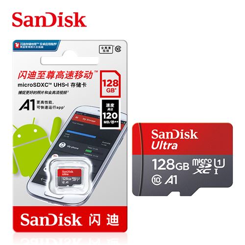 Carte Micro SD 256 Go, carte flash microSDXC UHS-I, jusqu'à 100 Mo/s, A1