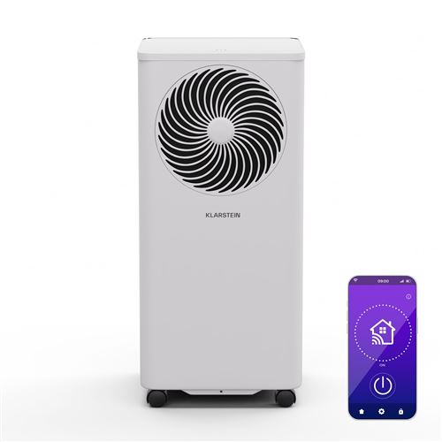 Klarstein Aero Ring 7K Climatiseur Mobile Smart 7000 Btu  Pour Max. 25 M² Avec Commande Vocale Blanc