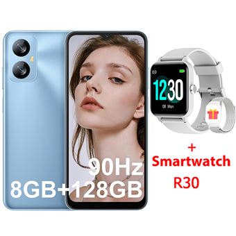 Smartphone Oscal Smartphone pas cher C20 Pro Débloqué 4G 6.088 2Go+32Go  3380mAh Bleu avec Smartwatch Blackview W10E(Noir)